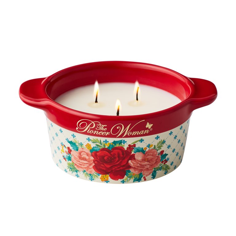 The Pioneer Woman Rose 8 fl oz Ceramic 3 Wick Candles