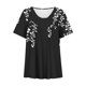 thumbnail image 4 of Blusas de Manga Corta para las Mujeres con Cuello en V Impreso Suéter Casual Top, Blusas para las Mujeres Casual, 4 of 4