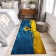thumbnail image 4 of 2'x6' Rug Runners for Hallways Kitchen, Blue Yellow Spring Floral Non Slip Entryway Beside Floor Carpet Runner, Watercolor Summer Botanical Washable Laundry Room Bedroom Throw Rugs Mat for Family Pet, 4 of 8
