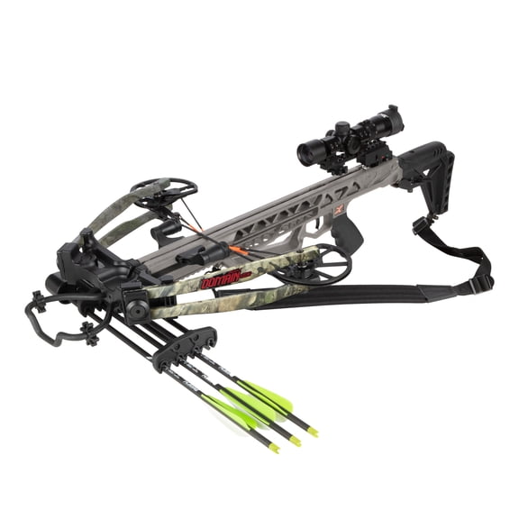 Bear X Domain 410 FPS Crossbow with Adjustable Scope & 3 Arrows (Multicolor)