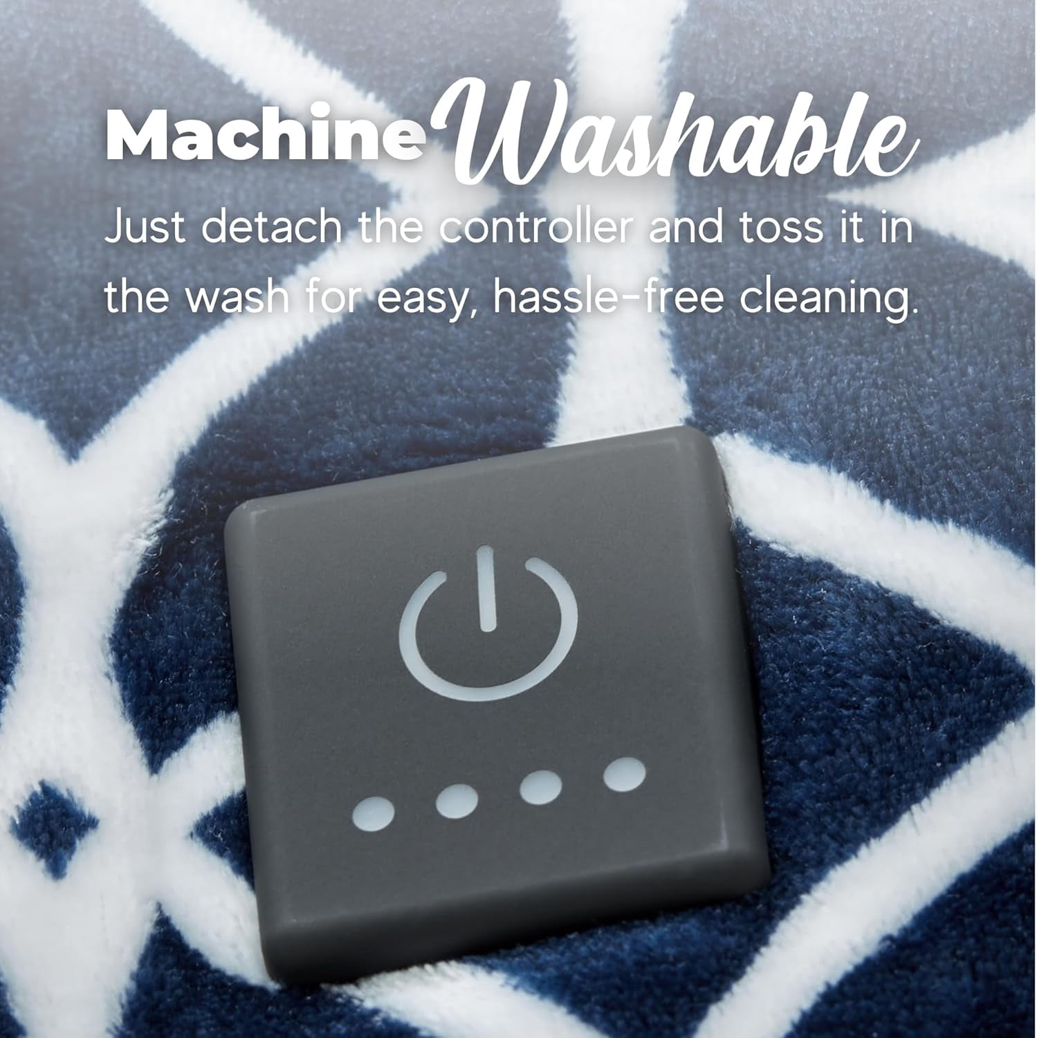 Dreamaker One-Touch Fleece Electric Heated Throw Blanket, 50x60 inches - Cozy, Machine Washable, with 4 Adjustable Heat Settings & Built-in Remote - Ultimate Comfort for Cold Nights