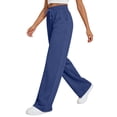 thumbnail image 6 of Womens Wide Leg Sweatpants | Winter Lounge Travel Pants Fall Fashion Outfits 2026 Clothes With Pockets Royal Blue L, 6 of 6