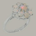 thumbnail image 2 of LBG British Made 18k White Gold ring with Natural Opal Womens Statement Ring - 33 size options - Size 11, 2 of 6