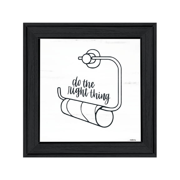 Trendy Decor 4U "Empty Toilet Paper Roll" Framed Wall Art, Modern Home Décor Black Framed Print for Living Room, Bedroom & Farmhouse Wall Decoration by Imperfect Dust, 15"x15"