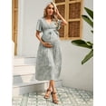 thumbnail image 6 of Yesfashion Maternity Women's Short Sleeve V Neck Casual Dress Baby Shower Party Maternity Dress, 6 of 6