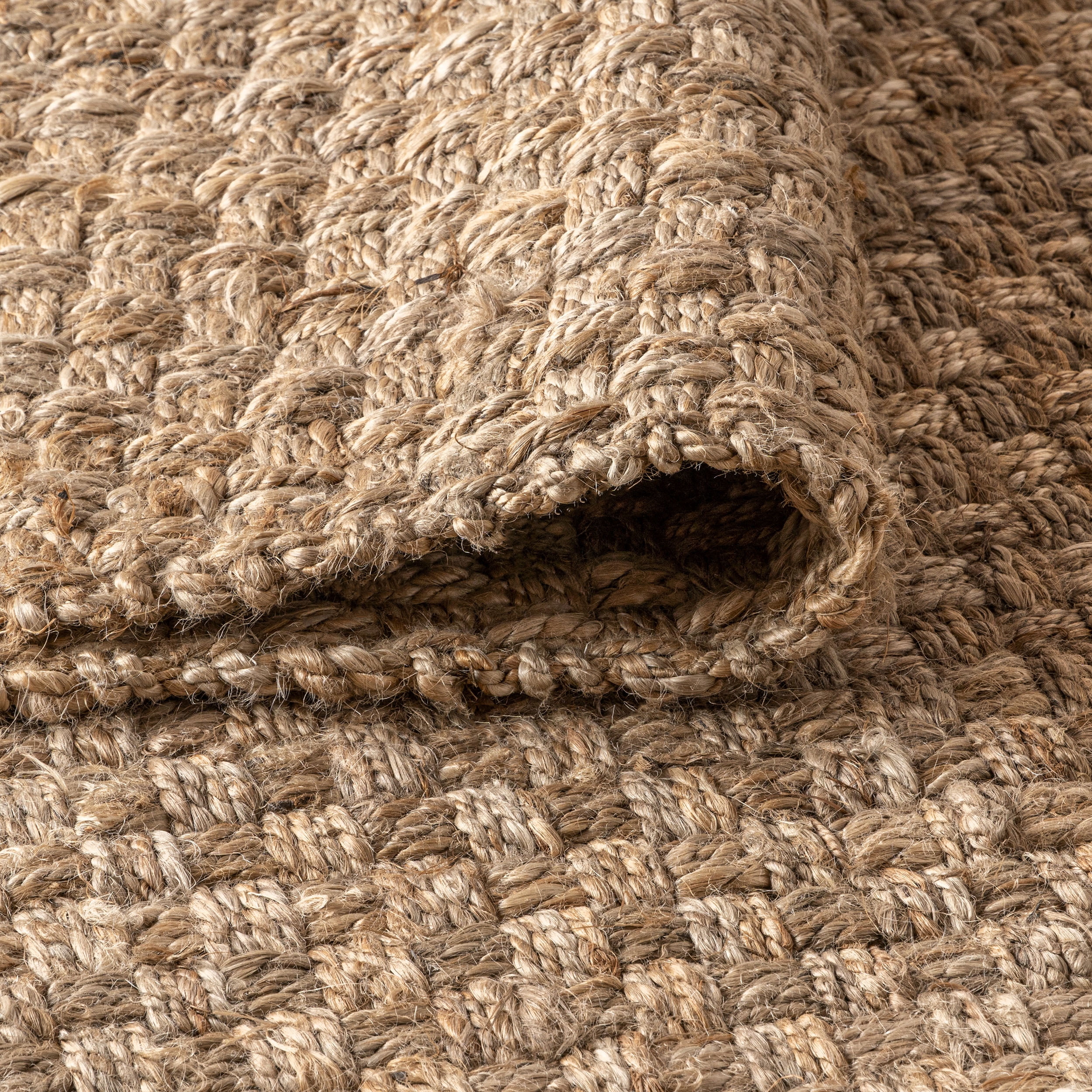 JONATHAN Y NATURAL FIBER 3 x 5 Area Rug, Estera Hand Woven Boucle Chunky Jute - Natural, NFR102A-3