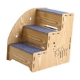 thumbnail image 1 of Escalera para perros de madera gato gato casa 3 pasos suministros antideslizos escalones de mascotas escalera para perros para gatos mayores sofá cama, 1 of 9