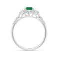 thumbnail image 2 of Angara Natural 0.45 Ct. Emerald with Diamond Vintage Inspired Ring in 14K White Gold for Women (Ring Size: 3.5), 2 of 10