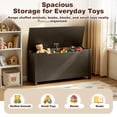 thumbnail image 5 of PAPROOS Toy Box for Boys Girls, Wooden Kids Toy Chest with Storage Bench and Safety Hinged Lid, Modern Toy Storage Organizer for Living Room, Bedroom, Toddler Room, Coffee, 5 of 10