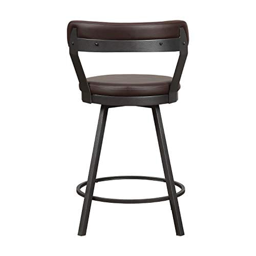 Black 25.5 SH Lexicon Hoisington Swivel Counter Height Chairs Set of 2 