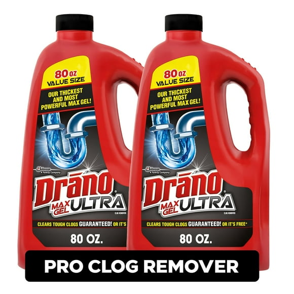 Drano Max Ultra Gel Drain Opener, 2 pk., 160 fl. oz.