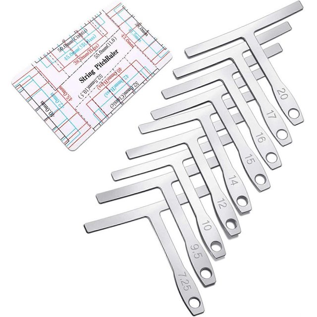 10-Piece Set 9 Arc Ruler 1 String Height Ruler for Guitar and Bass