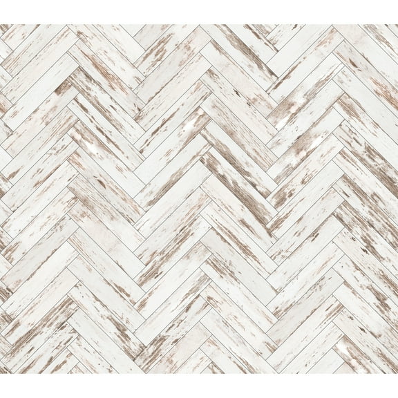 MuralsPrint Rustic Wood Parquet Removable Wallpaper - 10'ft H x 24''inch W