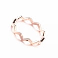 thumbnail image 2 of Women's Wave Band 925 Silver Wedding Party Engagement Rose Gold Jewelry Size 5-9, 2 of 5