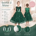 thumbnail image 5 of Sunny Fashion Flower Girls Dress Emerald Sparkle Sequin Bridesmaid Pageant Birthday 4 Years, 5 of 10