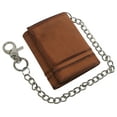 thumbnail image 3 of RFID Blocking Men's Chain Biker Leather Classic Slim Trifold Wallet with 8 Cards+1 ID Window + 2 Note Compartments, 3 of 16