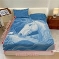 thumbnail image 2 of Jiueut Horse Print Bed Sheet Set of 3, Easy to Clean Bedroom Sheet Set with Elastic Band Standard Comfortable Pillow Case for Boys Girls, Twin XL Size, 2 of 6