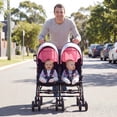 thumbnail image 4 of Costway Foldable Twin Baby Double Stroller Ultralight Umbrella Stroller Pushchair Pink, 4 of 10