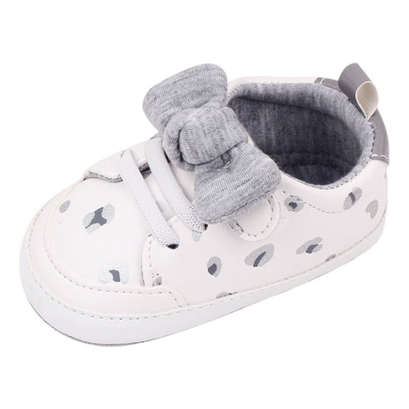Otqutp Baby Solid Color Shoes Summer Kids Toddler Shoes Boys Girls Floor Sneakers Lightweight Comfortable Bowknot Spotted Upper Design Shoes