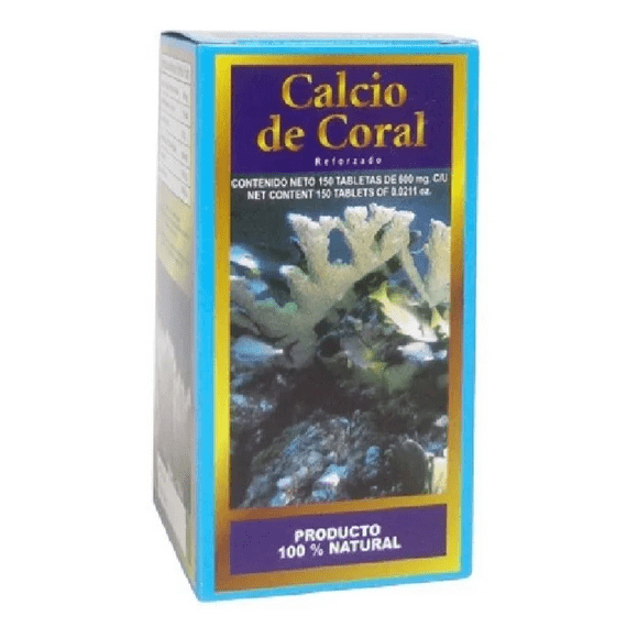 Calcio de Coral Centro Botanico Azteca 150 tabs 600 mg c/u Caja