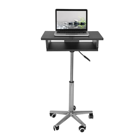 Canddidliike Foldable Table Laptop Cart with Height Adjustable & Sitting Mobile - Black & Gray