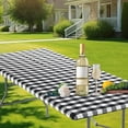 thumbnail image 6 of Herrnalise Picnic Table Cover,Waterproof Windproof Rectangle Vinyl Camping Essentials Tablecloth for 6 Ft Tables,Blue-white Checkered Elastic Fitted Outdoor Picnic Table Cloth for Picnic Camping, 6 of 8