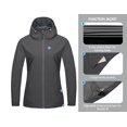 thumbnail image 4 of Little Donkey Andy Women's Lightweight Windbreaker Jacket with Hood Breathable Windproof Spring Fall Summer Jacket Hiking Running Golf UPF50+ Grey 2XL, 4 of 6