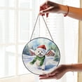 thumbnail image 2 of Hello Winter Maltese Frosty Morning Walk Welcome Snowy Christmas Stained Glass Suncatcher Maltese Dog Lover Gifts Idea Window Hanging Sign Decor - 02018, 2 of 5