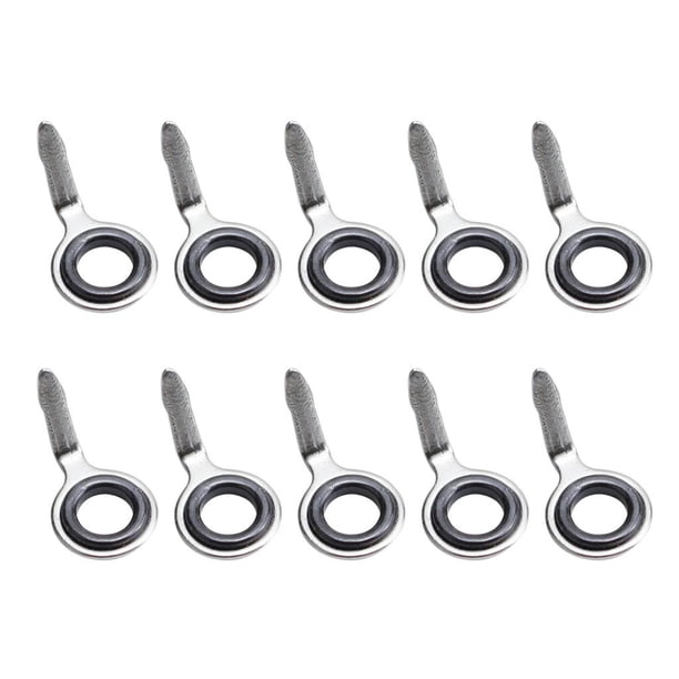 10 Unids de Acero Inoxidable Guías de caña de pescar Macarena Conjunto para Barras de ángel de Barco Blanco