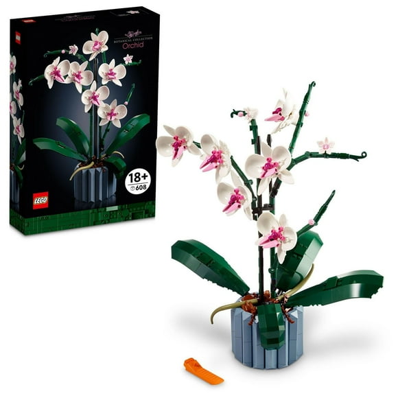 LEGO Botanicals Orchid - Artificial, Fake Indoor Flowers Building Set for Home, Kitchen, Desk Decoration, Adults Ages 18+ - Birthday or Anniversary Gift Idea - 10311, LEGO Orchid 10311
