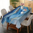 thumbnail image 6 of Rectangular Tablecloth 60x84 Inch – Waterproof Polyester Printed Table Cover, Wrinkle Resistant, Washable for Kitchen & Dining, Marble Liquid Print, 6 of 6