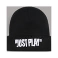 thumbnail image 1 of Men's Autumn/Winter Solid Color Knitted Warm Big Headband Embroidered Pullover Hat, 1 of 3