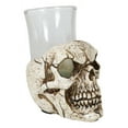 thumbnail image 4 of Set Of 4 Gothic Graveyard Macabre Grinning Evil Skull Shot Glass Holder Figurine, 4 of 9
