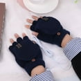 thumbnail image 4 of Dyfzdhu Laptop Women Men USB Heated Mitten Full&Half Finger Winter Warm Knit Hand Gloves Navy, 4 of 9