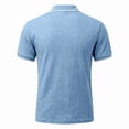 thumbnail image 6 of Men'S Textured Knit Half Zip Collared Short Sleeve Polo Shirt Retro Casual Tops For Summer Daily Wear And Golf Sports,Light Blue,XXXL, 6 of 6