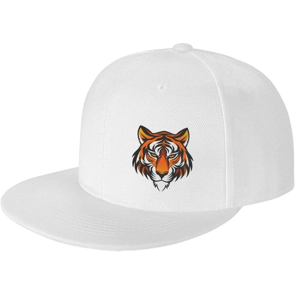 Tiger Face Flat Bill Hats Teens Cool Snapback Baseball Cap Unisex