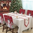 thumbnail image 4 of Snowman Christmas Chair Covers Set of 4 Winter Christmas Tree Snowflakes Red Chair Back Covers Stretch Removable Washable Slipcovers Protector for Dining Room Kitchen Party Decor, 4 of 5