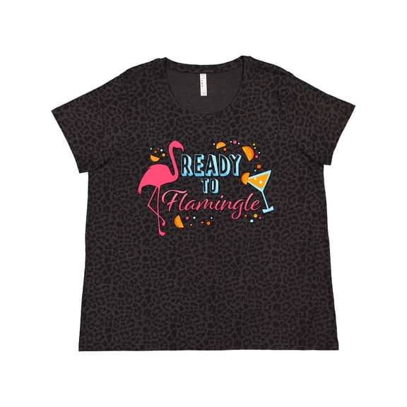 Inktastic Ready to Flamingle- Flamingo Party Women's Plus Size T-Shirt