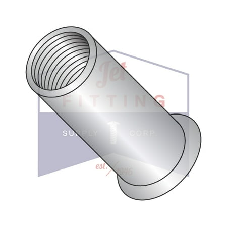 

5/16-18 Small Flange Threaded Insert (Rivet Nut) | Non-Ribbed | Aluminum Alloy #5056 | Thin Wall | Open End | Cleaned And Polished (Quantity: 1000)