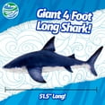 thumbnail image 2 of Real Planet 51.5" Blue Great White Shark Realistic Stuffed Animal, Marine Sea Life Plush Toy & STEM Learning Gift for Birthday Boys & Girls, 2 of 6