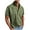 Army Green, variant on Mens Short Sleeve Button up Suede Shirts Beach Tops Lapel Collar Plain Summer T Shirt with Pocket Army Green