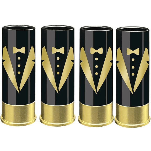 4PCS 12 Gauge Shot Glasses Tequila Glass Bulk Set of 4 for Groomsmen Man
