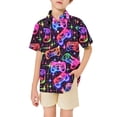thumbnail image 4 of WhouRiu Boys Casual Beach Shirts Cartoon Graphic Short Sleeve Button Down Shirts Kids Fashion Comfortable Cute Summer Tops,7-8 Years, 4 of 4
