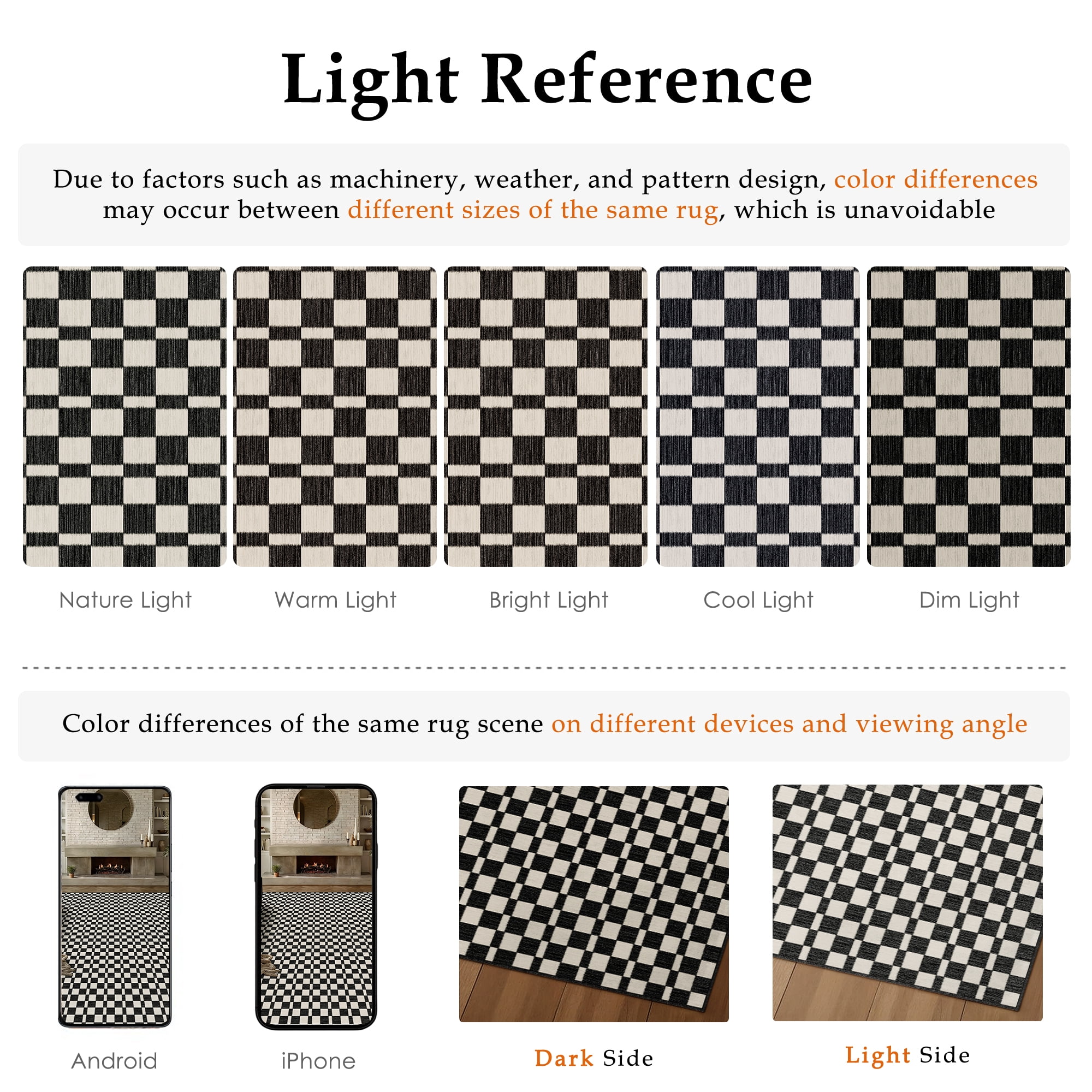 BERTHMEER 5'x7' Area Rugs for Living Room Modern Checkered Plaid Rugs Soft Faux Wool Bedroom Office Dining Room Farmhouse Geometric Contemporary Washable Non Slip Rugs Carpets, Black