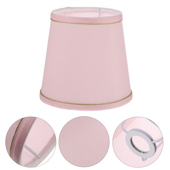 Minkissy 1Pcs Pink Fabric-Wrapped Lampshade for Living Room and Office Decor