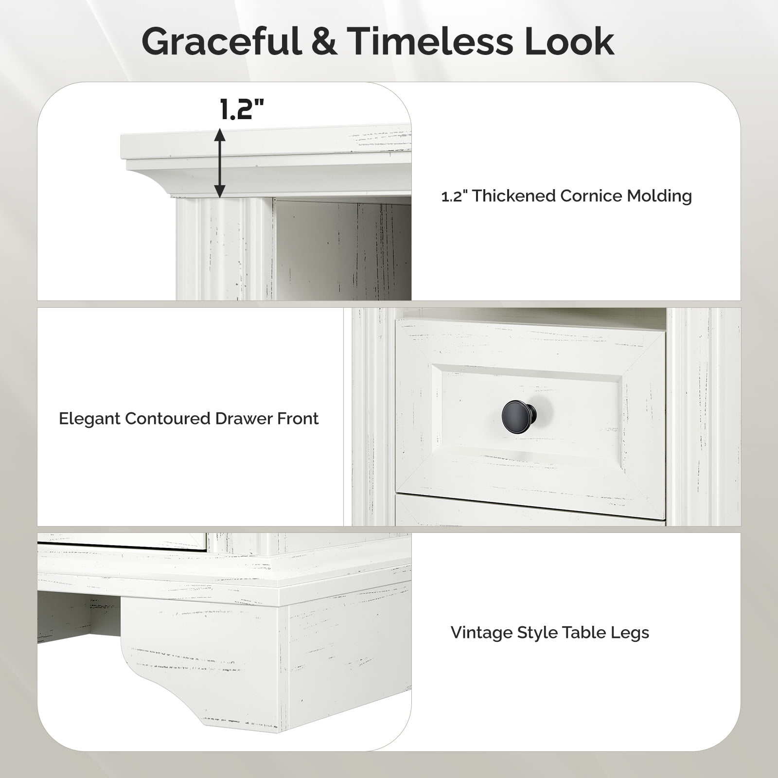 Zimtown 2-Drawer Nightstand, Side Table End Table with Charing Station, White