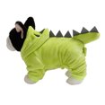 thumbnail image 1 of Disfraz de dinosaurio para perro, ropa de lana de coral verde para mascotas, ropa cálida para mascotas, artesanía excepcional, 1 of 8