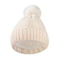 thumbnail image 2 of UTSJKR Women Cute Bow Beanie Hat Winter Warm Knitted Hats Soft Ladies Crochet Skull Cap Fashion Aesthetic Accessories White, 2 of 3