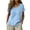 Blue(Womens Shirts), variant on GUACER Relaxed T Shirts for Women Summer Round Neck Cotton Linen Solid Breathable Short Sleeve Tops