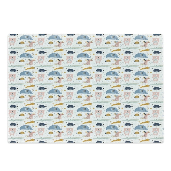 Crocodile Cutting Board, Composition of Funky Creatures with Streaks Drops and Animal, Decorative Tempered Glass Cutting and Serving Board, in 3 Sizes, by Ambesonne